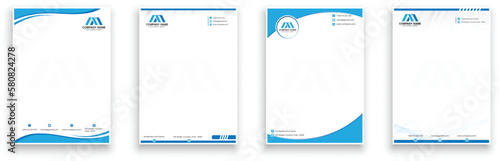 Modern Creative & Clean business Corporate letterhead design bundle template with blue color. corporate modern letterhead design template for your project with vector & illustration
