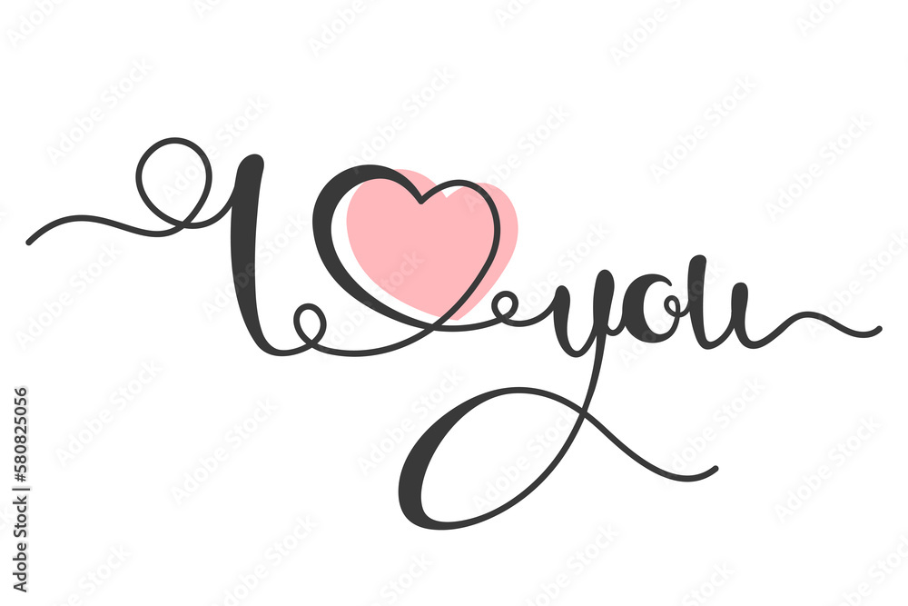 I love you lettering with heart isolated on white background. Calligraphy card. I heart you. Hand drawn design elements. Vector illustration I love you lettering with heart isolated on white background. Calligraphy card. I heart you. Hand drawn design elements. Vector illustration