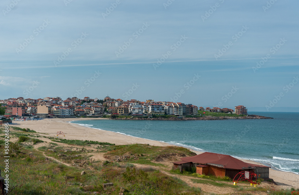 Beach in Sozopol, Bulgaria. Black Sea in Background.