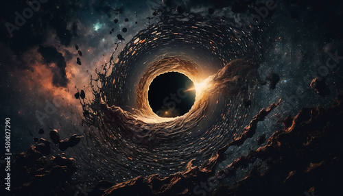 Supermassive Black hole in outer space - Space wallpaper - Generative AI © The_AI_Revolution