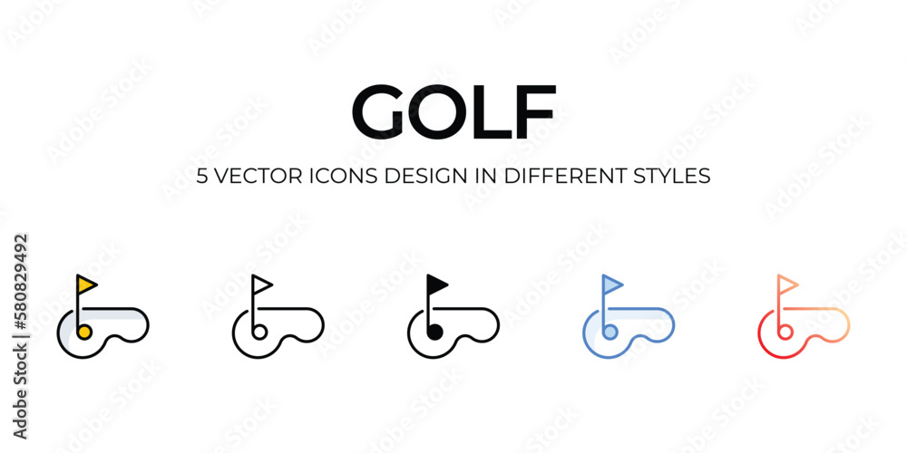 golf icons set vector illustration. vector stock,