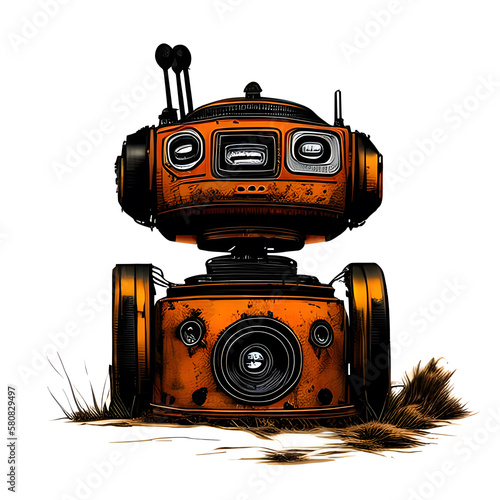 Old rusty robot on the scrapheap