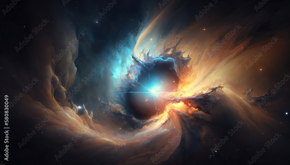 Pulsar in outer space - Space wallpaper - Generative AI