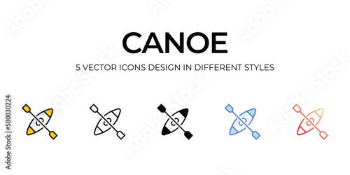 canoe icons set vector illustration. vector stock 