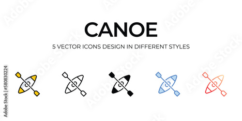 canoe icons set vector illustration. vector stock,