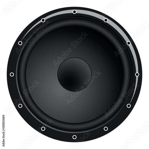 Black speaker isolated on white background