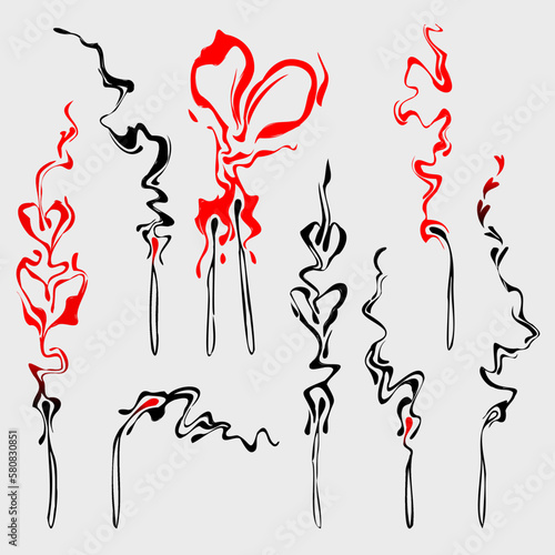 set of burning matches abstraction