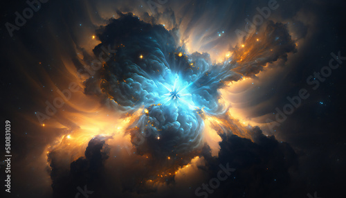 Pulsar in outer space - Space wallpaper - Generative AI photo