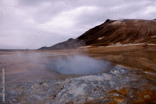 Iceland Landscape Seltun Geothermal Area