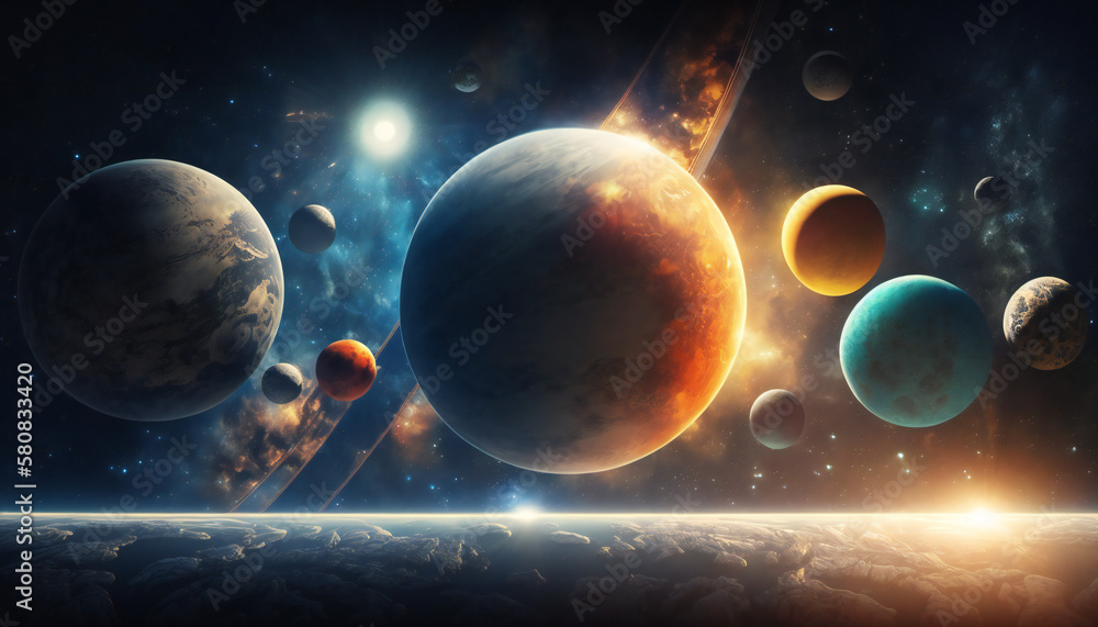 Solar system in space - Space wallpaper - Generative AI Solar system in space - Space wallpaper - Generative AI