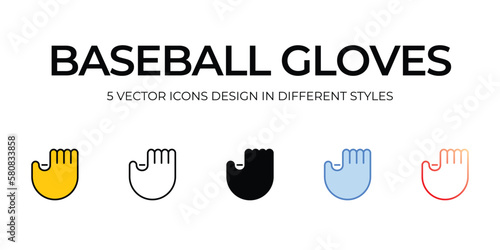 baseball gloves icons set vector illustration. vector stock,