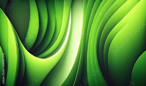  a green abstract background with wavy lines and a light green background with a light green center and a light green center and a white center.  generative ai
