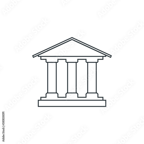 Bank icon. Banking line art design, vector illustration.