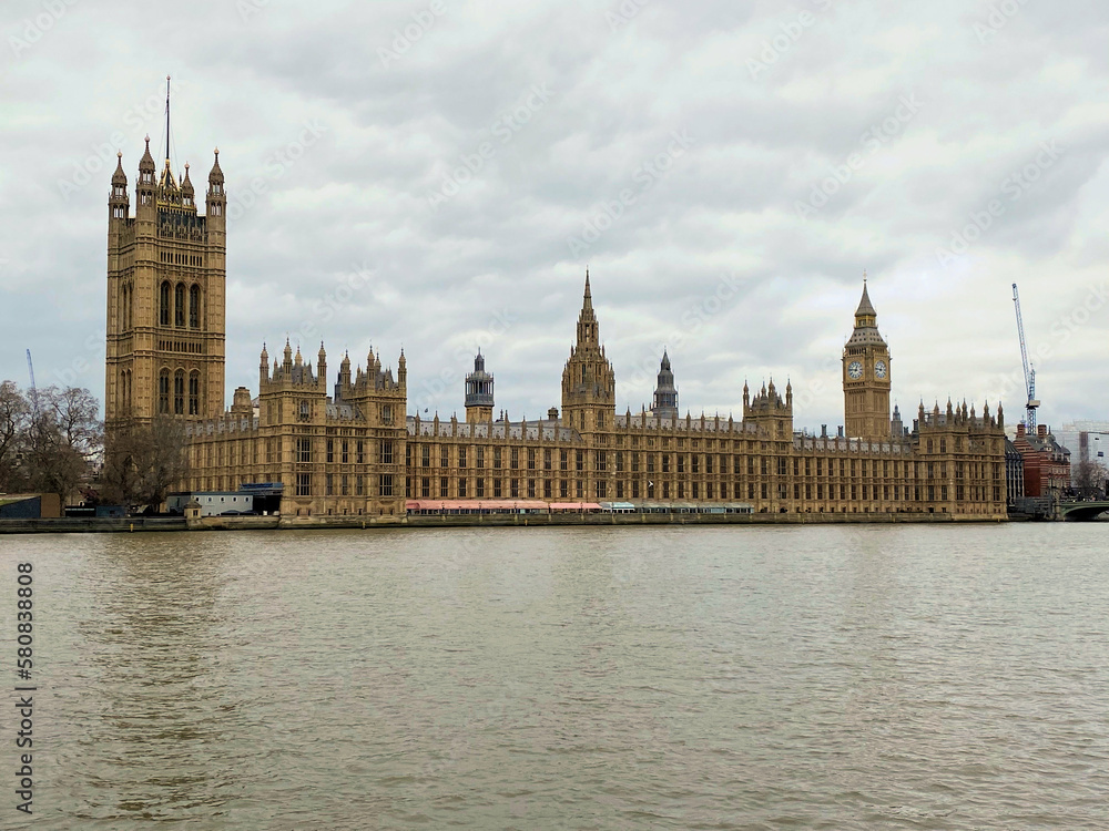 A view of the Houses of Parliment across the river thames