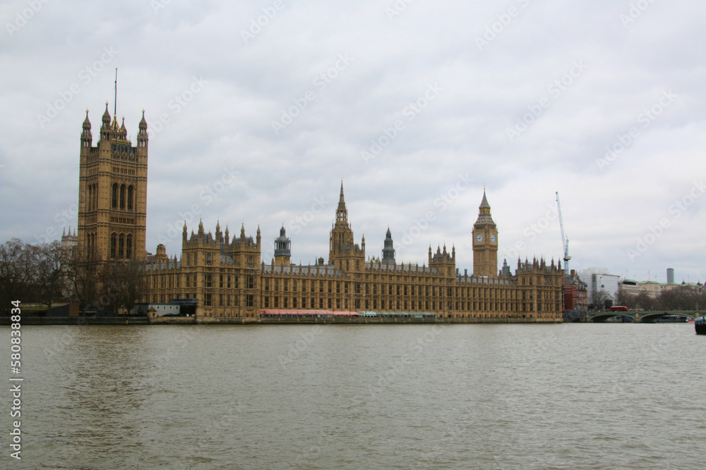 A view of the Houses of Parliment across the river thames