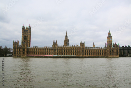 A view of the Houses of Parliment across the river thames