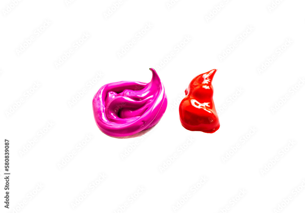Farbkleckse Rot und Pink freistehend Farbkleckse Rot und Pink freistehend