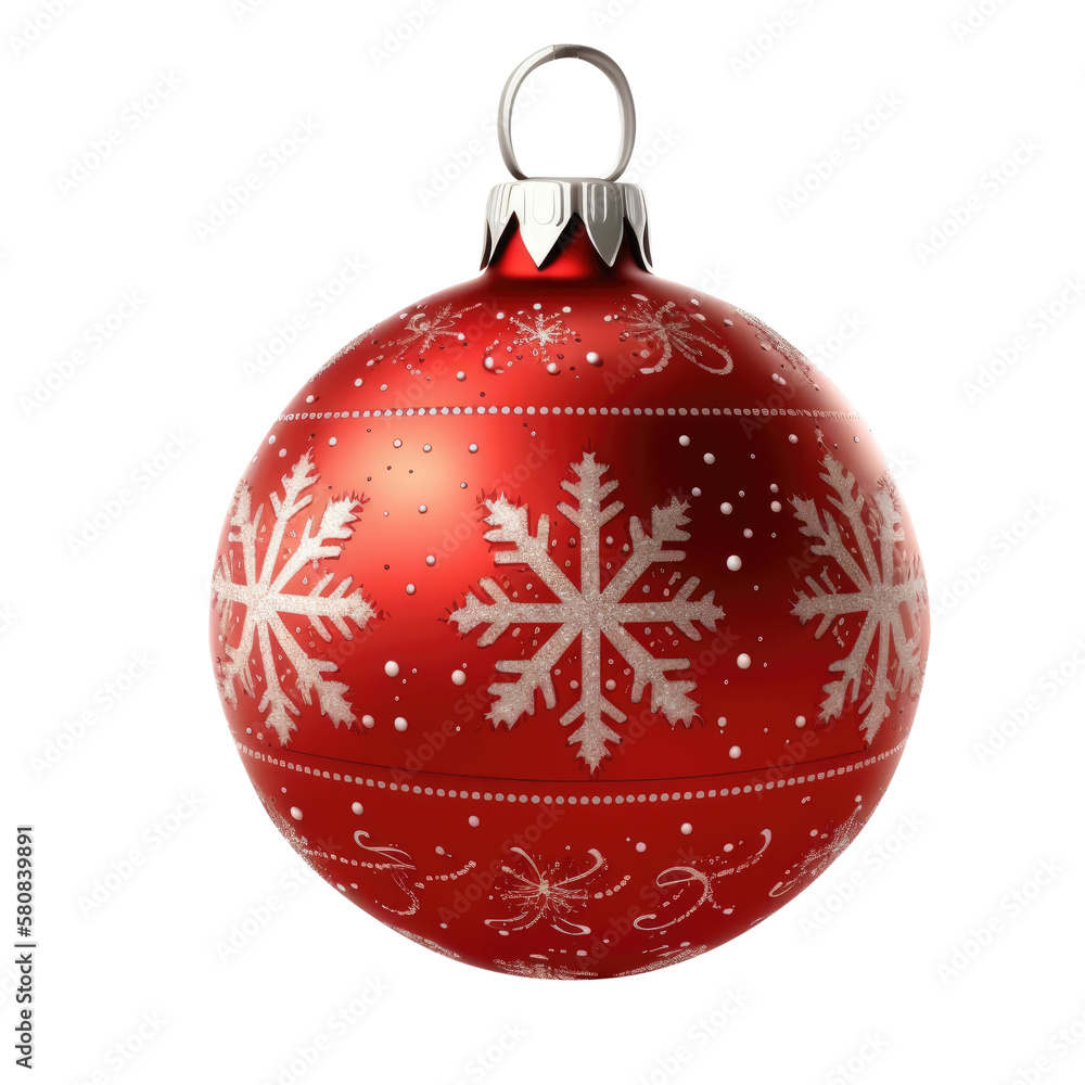 Red christmas ball. Generative ai Red christmas ball. Generative ai