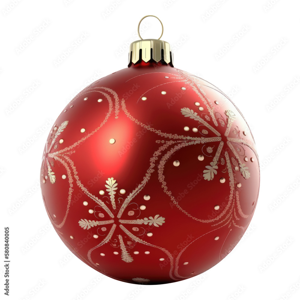Red christmas ball. Generative ai Red christmas ball. Generative ai