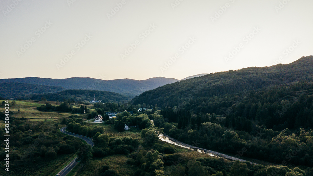 Fototapeta premium Beautiful view of a mountains. Bieszczady mountains, Poland.