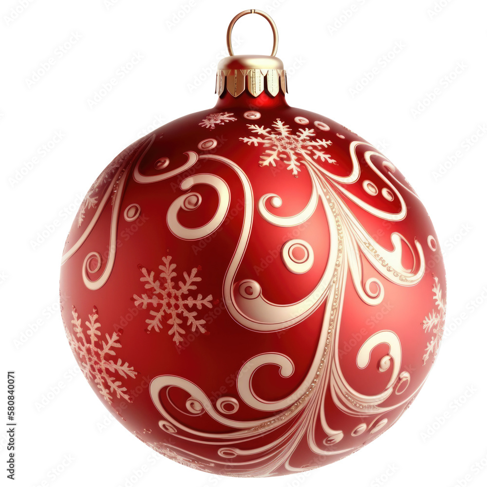 Red christmas ball. Generative ai Red christmas ball. Generative ai