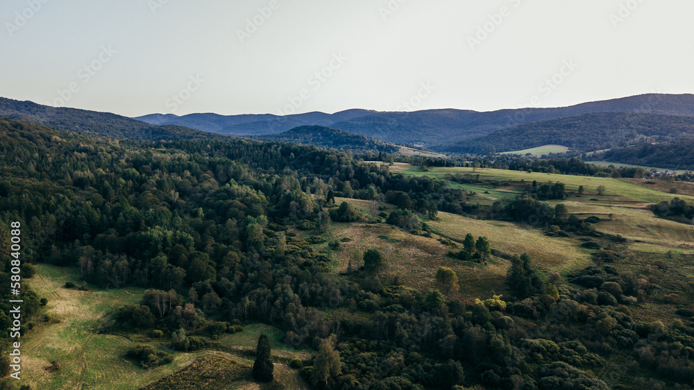 Beautiful view of a mountains. Bieszczady mountains, Poland.