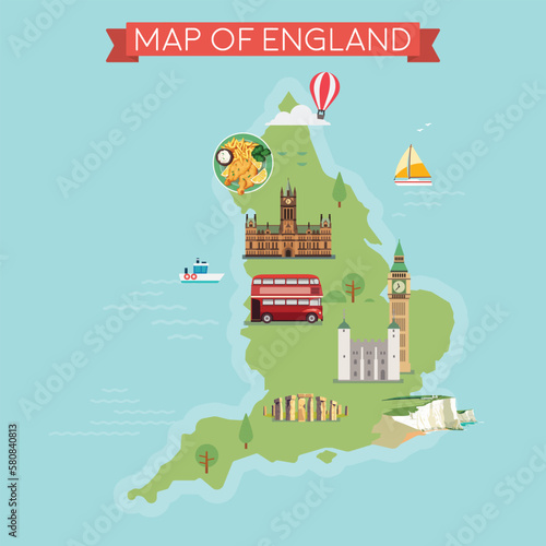 Map of England.