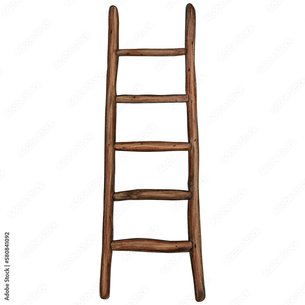 watercolor rustic wooden ladder watercolor rustic wooden ladder