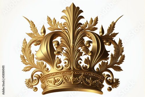 Golden Crown. Conceptual symbol of power and wealth. AI generated