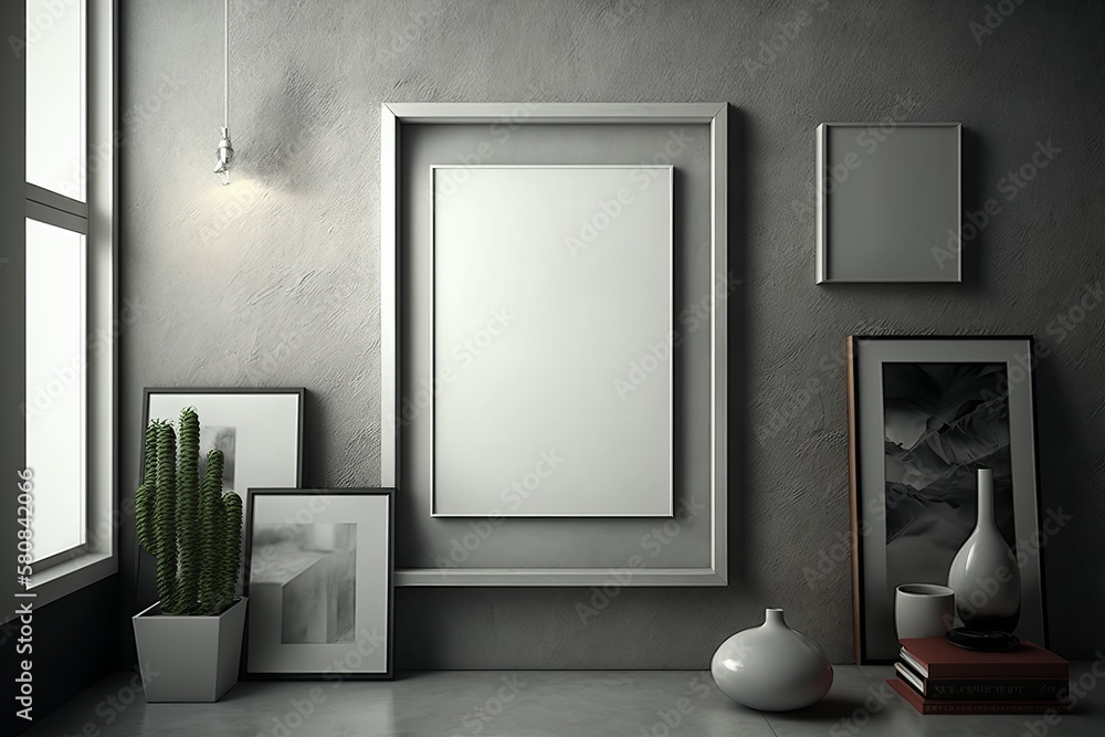 Frame mockup. Poster Mockup. Photo frame mockup. AI Generated. Frame mockup. Poster Mockup. Photo frame mockup. AI Generated.