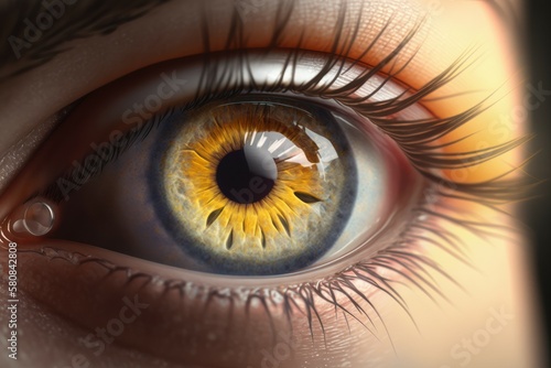 The human eye macro close up. AI generated