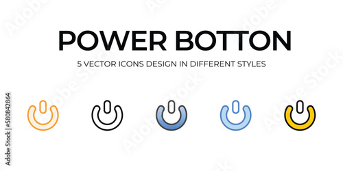 power button icons set vector illustration. vector stock,