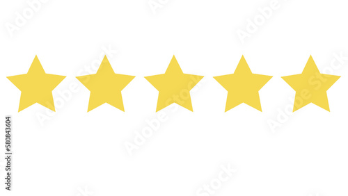Five gold stars as a rating