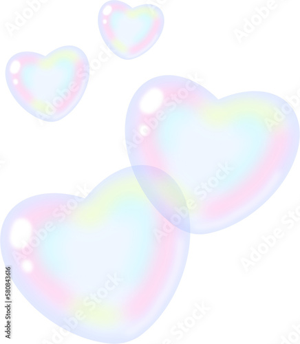 Heart-shaped soap bubbles 