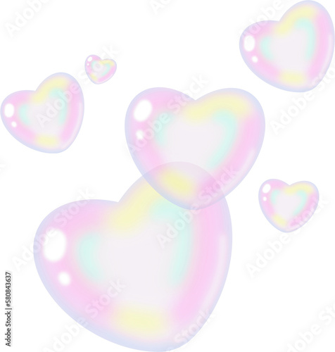 Heart-shaped soap bubbles 