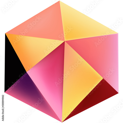Hologram geometric shapes set. Iridescent modern 3d multicolor object.Futuristic neon gradient figures can be used for a variety of purposes,entertainment, education, and scientific visualization.