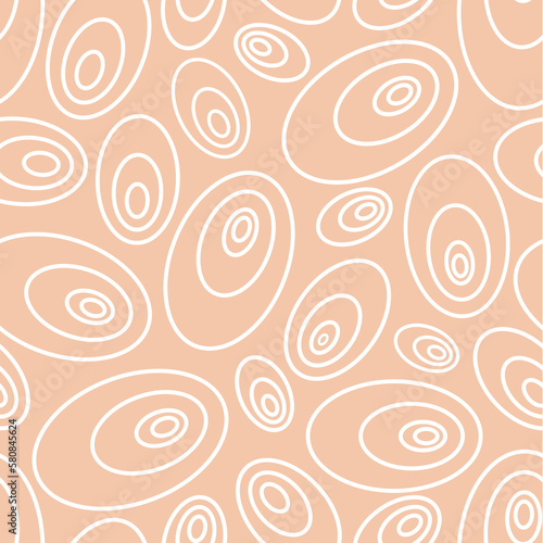 60s Retro vintage abstract pattern with ovals