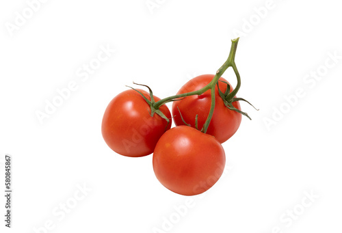 Vine tomatoes on a white background