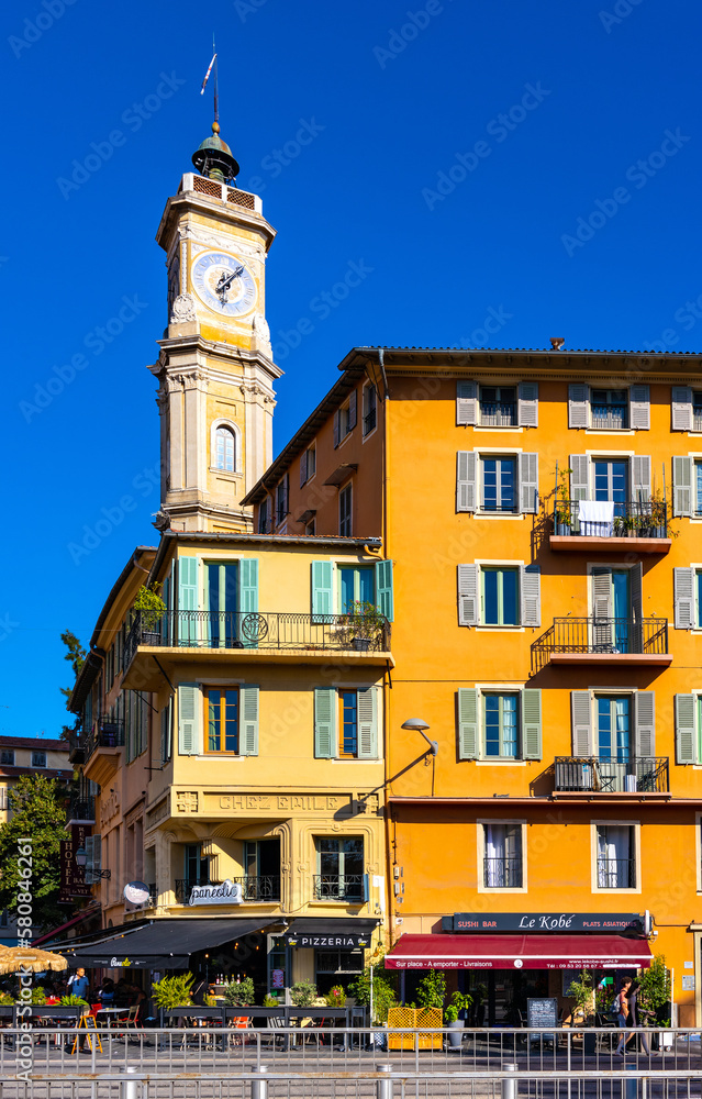 Tour Saint Francois, Saint Francis Clock Tower in Vieille Ville historic old town district of Nice on French Riviera in France
