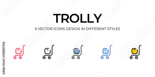 trolly icons set vector illustration. vector stock,