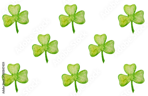 Seamless pattern from hand drawing clovers,St.Patrick's Day concept.