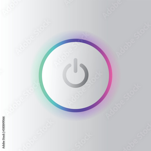 Colorful power button background icon