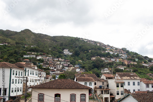 Houses in the historic town of Ouro Preto, Minas Gerais, Brazil - Casas na cidade histórica de Ouro Preto, em MG, Brasil