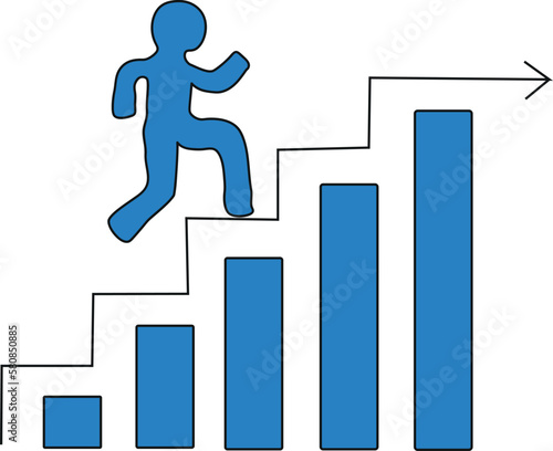 Progreso económico, personal, educativo; superación, representación de negocio en crecimiento, desarrollo.