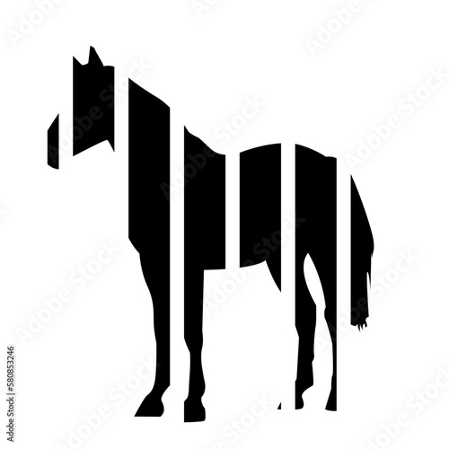 Horse icon with stripes vector art made in illustrator