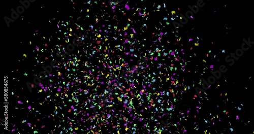 Wallpaper Mural Colorful confetti many explosions and falling realistic 4K animation. Background for birthday, new year, winning competitions, celebrating Torontodigital.ca