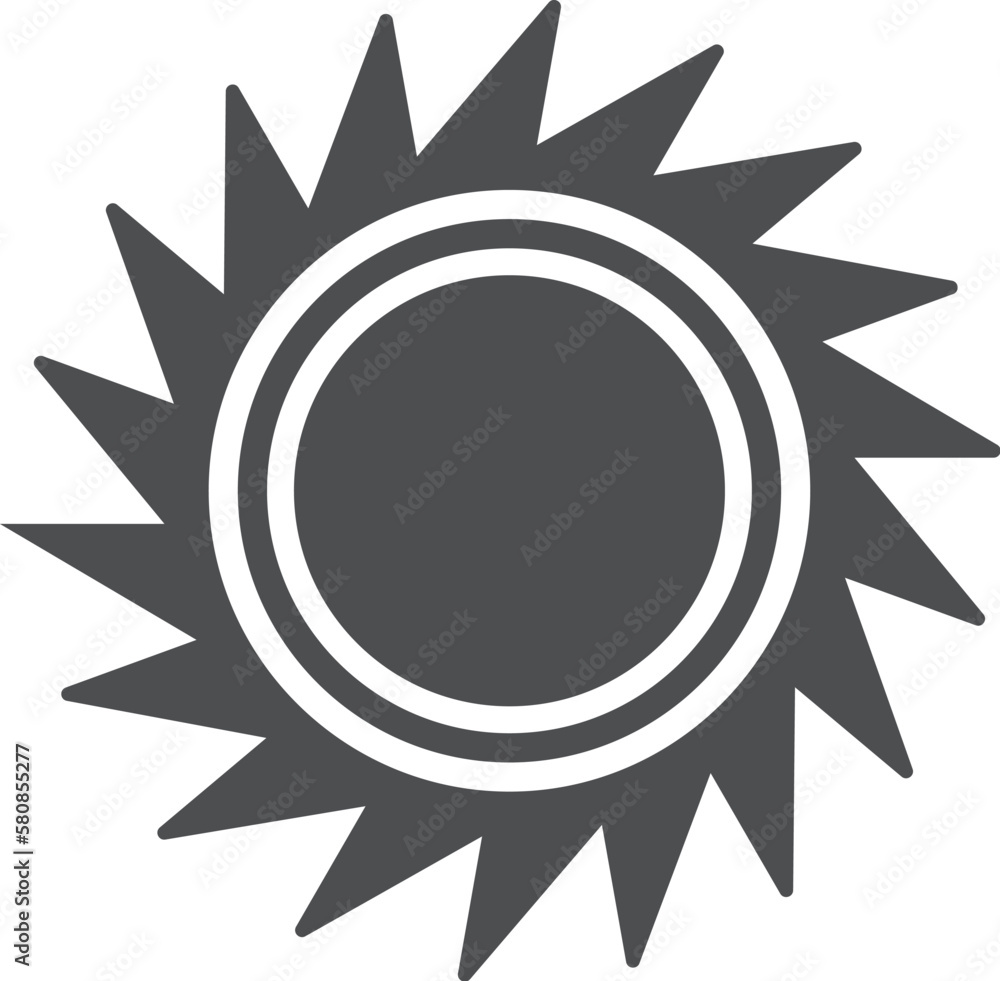 Sun glyph icon Summer and warm Sunshine design element Sun glyph icon Summer and warm Sunshine design element