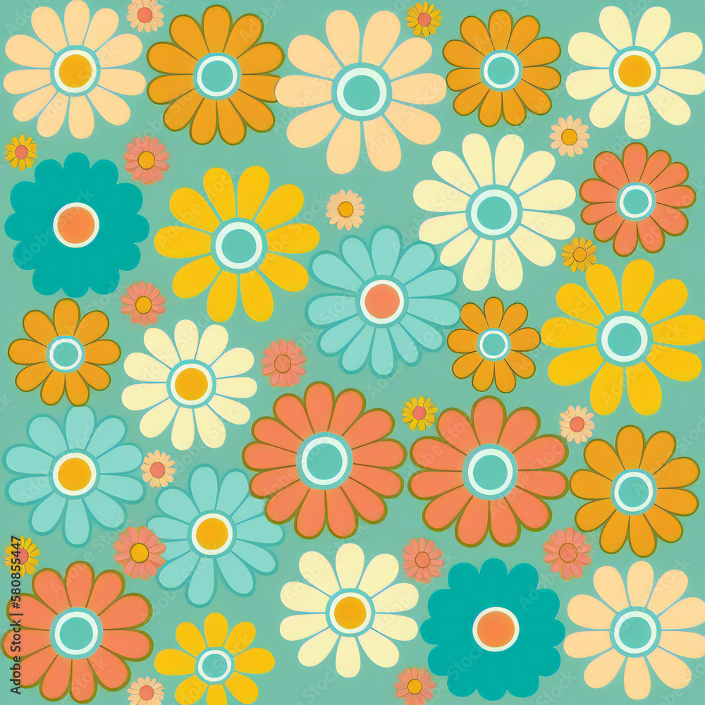 Colorful floral pattern, seamless pattern