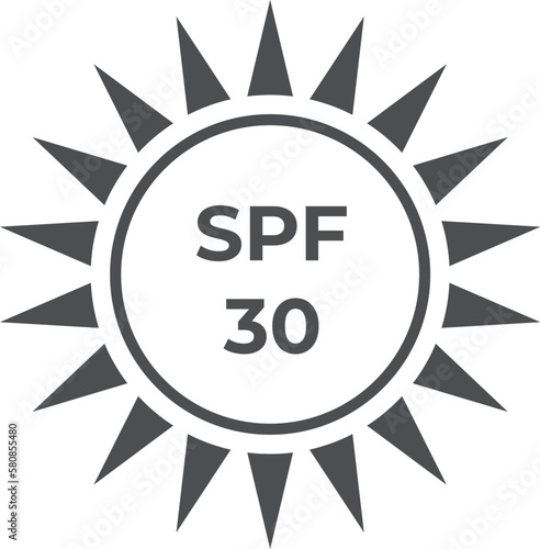 Sun protection factor glyph icon Sun protection
