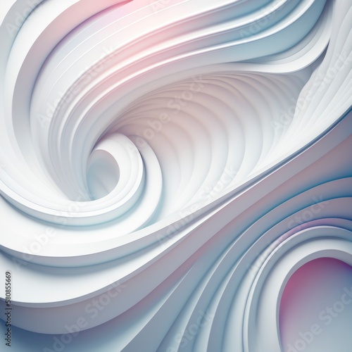 abstract white wave background  trendy shine digital geometric round modern wallpaper  gradient soft transition  silver tones pearlescent  3d render rays  generative ai